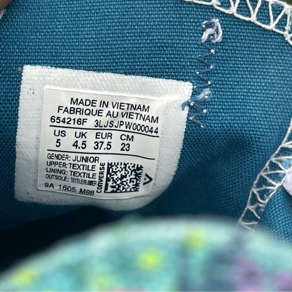 Converse CT All Star Ox Shoes Womens 6.5 Youth 5 Blue Neon Polka Sneaker 654216F - Picture 12 of 14